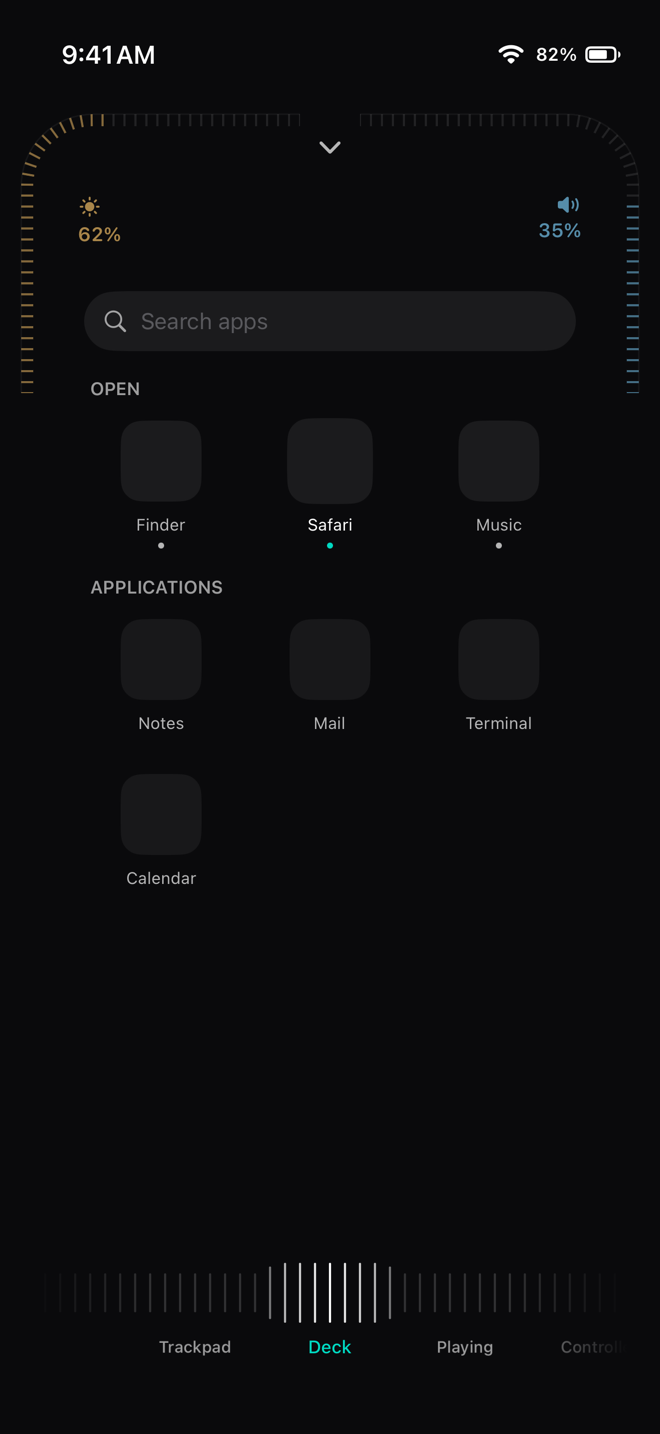 Rundeck's Deck page: every Mac app one tap away