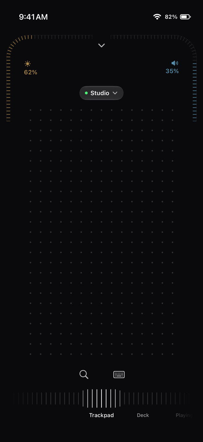 Rundeck's trackpad page on iPhone