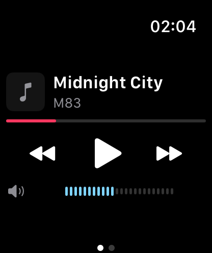 Now playing on Apple Watch